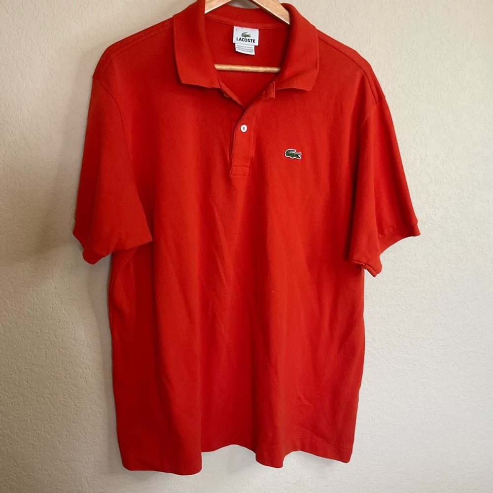 Lacoste Men's Red Polo Shirt size XL large peppy 80’s 90’s dad alligator shirt